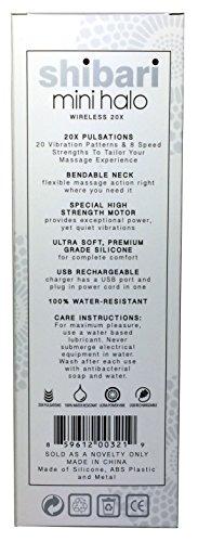 Shibari Mini Halo,"The Original" Compact Power Wand Massager, Wireless, 20x Multi-speed Vibrations (Black) Massager SHIBARI 