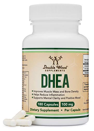 DHEA 100mg – 180 Capsules -Third Party Tested, Made in The USA (Max Strength, 6 Month Supply) for Women and Men by Double Wood Supplements Supplement Double Wood Supplements 