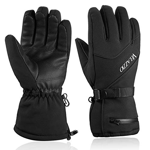 Ski Gloves - VELAZZIO Waterproof Breathable Snowboard Gloves, 3M Thinsulate Insulated Warm Winter Snow Gloves, Fits both Men & Women (M) Ski VELAZZIO 