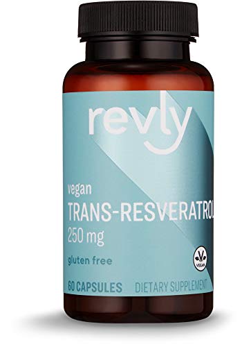 Amazon Brand - Revly Trans-Resveratrol, 250 mg, 60 Capsules, 2 Month Supply, Vegan Supplement Revly 