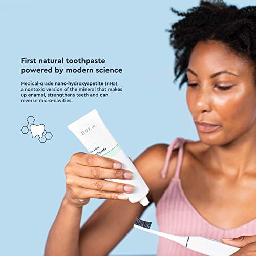 Boka Ela Mint Natural Toothpaste - Nano-Hydroxyapatite for Remineralizing and Sensitivity, Fluoride-Free I Dentist Recommended, Made in USA I 4oz Beauty Boka 