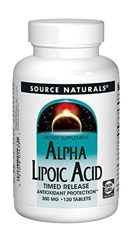 Source Naturals Alpha Lipoic Acid 300mg Powerful Time Released Antioxidant, Anti-Inflammatory Supplement - Supports Blood Sugar Levels, Weight Management and Cellular Energy Regeneration - 120 Tabs Supplement Source Naturals 