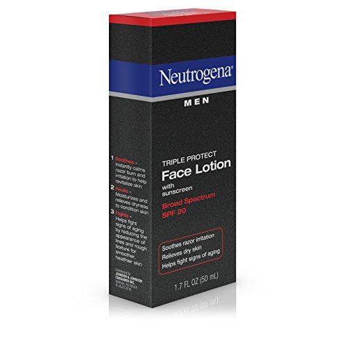 Neutrogena Triple Protect Men’s Daily Face Lotion with Broad Spectrum SPF 20 Sunscreen, Moisturizer to Fight Aging Signs, Soothe Razor Irritation & Relieve Dry Skin, 1.7 fl. oz ( Pack of 2) Skin Care Neutrogena 