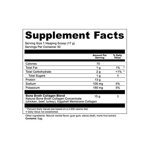 Ancient Nutrition Bone Broth Collagen Powder 30 Servings of All-Natural Protein Powder Loaded with Bone Broth Co-Factors (Vanilla, 30 Servings) Supplement Ancient Nutrition 