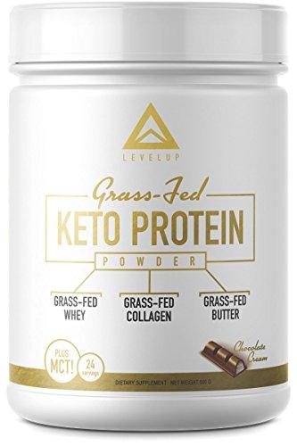 Grass-Fed Keto Protein Powder - Pure C8 MCT Oil (Chocolate Cream) Supplement LevelUp 