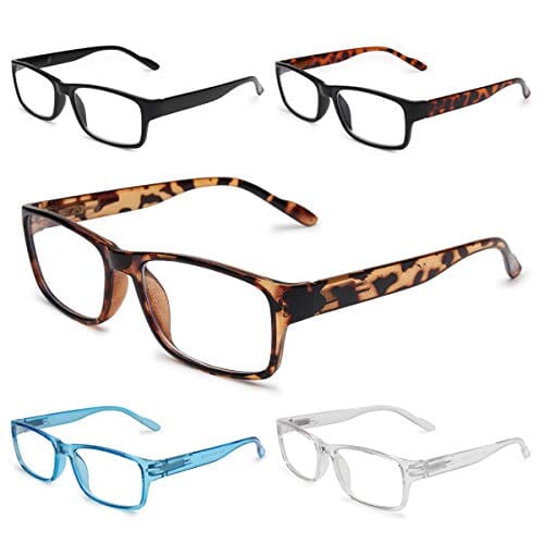 GAOYE 5-Pack Reading Glasses Blue Light Blocking with Spring Hinge,Readers for Women Men Anti Glare Filter Lightweight Eyeglasses (5-Pack, 1.0) Shoes Gaoye 