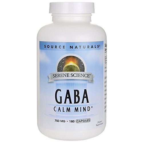 Source Naturals Serene Science GABA 750mg Calm Mind Supplement Natural Support For a Calm Focused Mind, Relaxed Mood and Anxiety Relief - Boost With Added Magnesium, Glycine, N-Acetyl L-Tyrosine, Taurine & More - 180 Capsules Supplement Source Naturals 