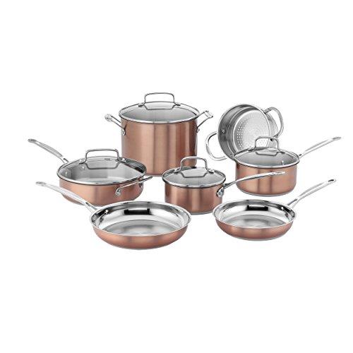 Cuisinart CSS-11BU Chef's Classic Stainless Cookware Set, Medium, Copper Kitchen & Dining Cuisinart 