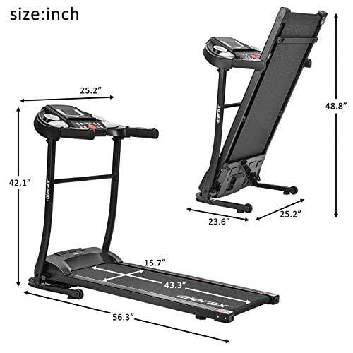 FYC Folding Treadmill for Home Portable Electric Treadmill Running Exercise Machine Compact Treadmill Foldable for Home Gym Fitness Workout Jogging Walking, Easy Assembly (GT L510C) Sports FYC 