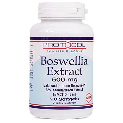 Protocol For Life Balance - Boswellia Extract 500 mg - Balanced Immune Response in MCT Oil Base, Supports Bone, Joint, And Muscle Health, Anti-Inflammatory, Pain Relief - 90 Softgels Supplement Protocol For Life Balance 