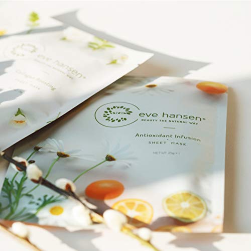 Eve Hansen Hydrating Face Mask Sheet X5 | Cruelty-Free, Natural Face Masks With Hyaluronic Acid, Red Wine Extract | Sheet Face Mask for Wrinkles and Dark Spots | Pore Minimizer Facial Masks for Women Skin Care Eve Hansen 