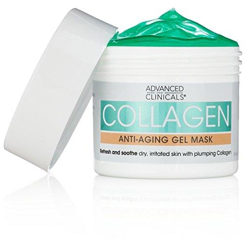Advanced Clinicals Collagen Anti-Aging Gel Mask with Coconut Oil and Rosewater. Plumping mask for wrinkles, fine lines. Supersize 5.5oz (5.5oz) Skin Care Advanced Clinicals 