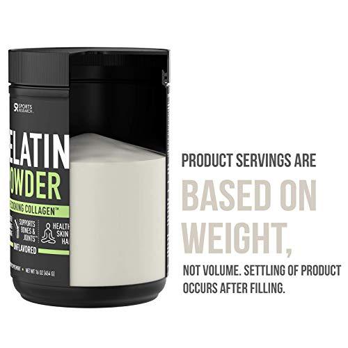 Gelatin Collagen Cooking Powder ~ Sourced from Pasture Raised,Grass-Fed Cows ~ Great for Cooking and Baking~ Certified Keto Friendly and Non-GMO Supplement Sports Research 