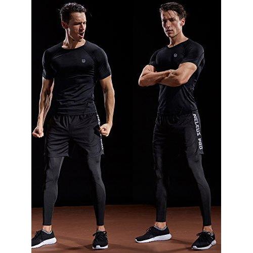 Neleus Men's Compression Baselayer Athletic Workout T Shirts 1 Or 3 Pack Activewear Neleus 