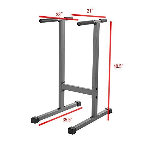 Fitness Dip Station 500 lb. Weight Capacity Uniquely Engineered Angled Uprights Accommodate Men and Women Sport & Recreation XMark Fitness 