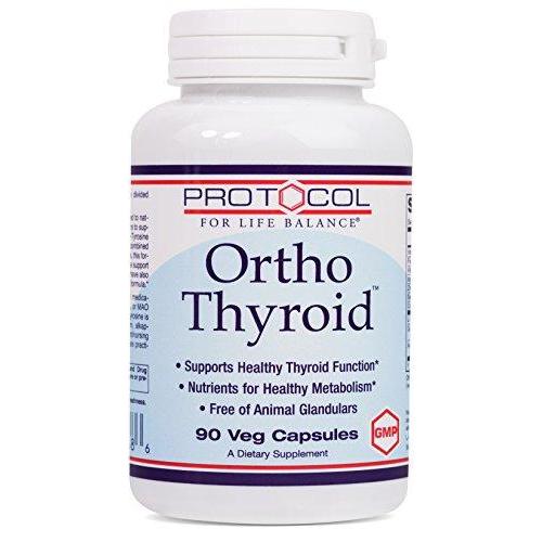 Protocol For Life Balance - Ortho Thyroid™ - Supports Healthy Thyroid Function and Provides Nutrients for Healthy Metabolism, Cognitive Brain Function, & Energy Production - 90 Veg Capsules Supplement Protocol For Life Balance 
