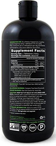 Premium MCT Oil derived only from Non-GMO Coconuts - 32oz BPA free bottle | Great in Keto Coffee,Tea, Smoothies & Salad Dressings | Non-GMO Project Veified & Vegan Certified (Unflavored) Supplement Sports Research 