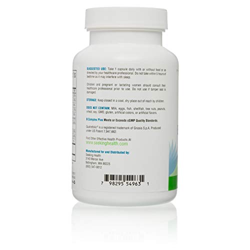 B Complex Plus | 100 Capsules | Seeking Health | Vegetarian Vitamin B Complex Capsules | 100 easy-to-swallow capsules Supplement Seeking Health 