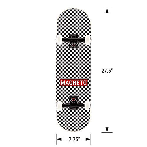 Magneto Kids Skateboard | Maple Deck with Components - Designed for Kids and Teens (Checkered) Sports Magneto 