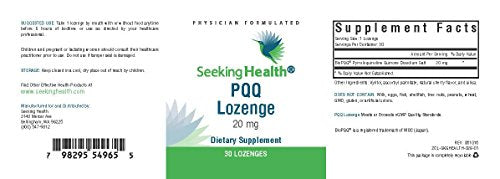 PQQ Lozenge | 30 Lozenges | Provides 20 mg Pyrroloquinoline Quinone (PQQ) per Lozenge | Physician Formulated | Seeking Health Supplement Seeking Health 