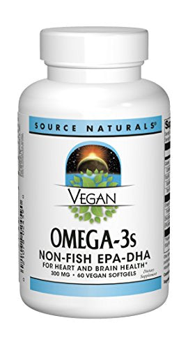 Source Naturals Vegan Omega-3s EPA-DHA 300mg - Pure, Plant Based Supplement - 60 Veggie Soft Gels Supplement Source Naturals 