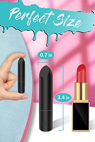 Bullet Vibrator with Angled Tip for Precision Clitoral Stimulation, Discreet Rechargeable Lipstick Vibe with 10 Vibration Modes Waterproof Nipple G-spot Stimulator Sex Toys for Women Skin Care Secret Lover 