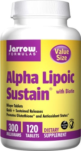 Jarrow Formulas Alpha Lipoic Sustain, Supports Cardiovascular Health, 300 mg, 120 Sustain Tabs Supplement Jarrow 