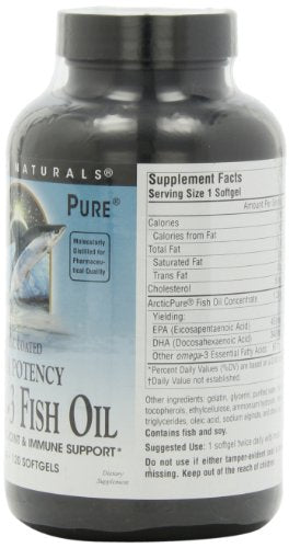 Source Naturals ArcticPure Omega-3 Fish Oil Ultra Potency 850mg Enteric Coated EPA/DHA for a Healthy Heart, Joints and Immune System - Molecularly Distilled for Pharmaceutical Quality - 120 Softgels Supplement Source Naturals 