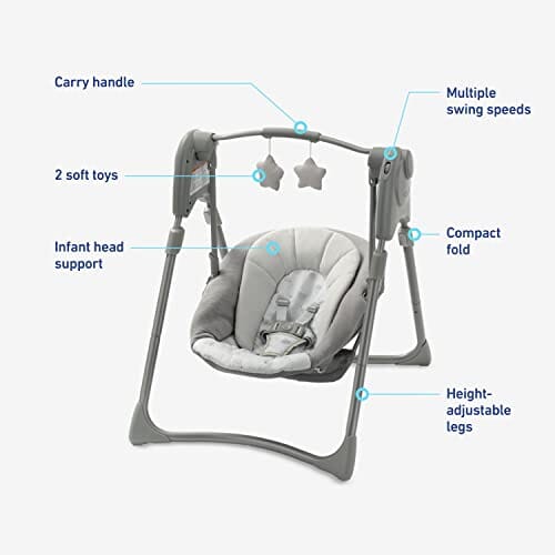 Graco® Slim Spaces™ Compact Baby Swing, Reign Baby Product Graco 