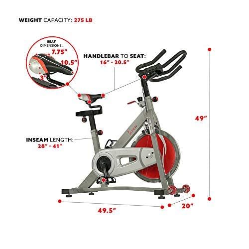 Sunny Health Fitness Pro II Indoor Cycling Bike with Device