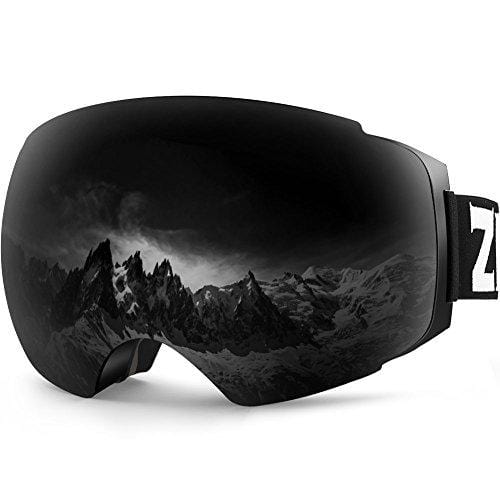 Zionor X4 Ski Snowboard Snow Goggles Magnet Dual Layers Lens Spherical Design Anti-Fog UV Protection Anti-Slip Strap for Men Women Ski Zionor 