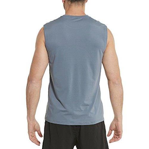 Baleaf Men's Performance Quick-Dry Muscle Sleeveless Shirt Tank Top Gray Size L Activewear Baleaf 