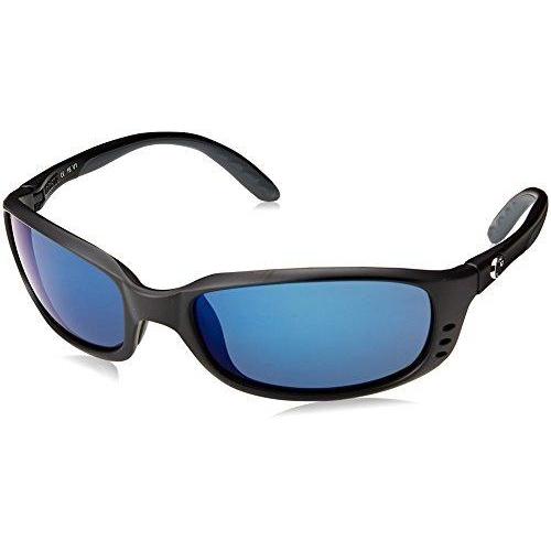 Costa Del Mar Brine Sunglasses BR 11 OBMP Matte Black/Blue Mirror 580Plastic Sunglasses Costa Del Mar 