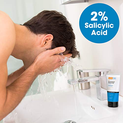 AcneFree Blackhead Removing Exfoliating Face Scrub with 2% Salicylic Acid and Charcoal Jojoba - Daily Wash, Skin Care Face Scrub Acne Treatment For Men Women and Teens With Acne Prone Skin - 5 oz Size Skin Care AcneFree 