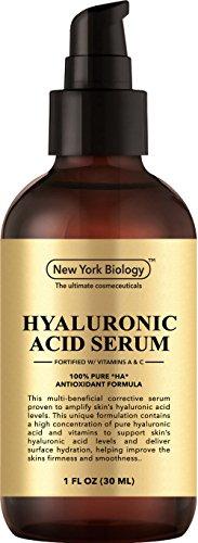 BEST Hyaluronic Acid Serum w/Vitamins A & C – 100% Pure Professional Strength - Anti Aging Face Serum Helps Improves Skin Texture & Balance – Replenish, Moisturize and Nourish Your Skin – 1 FL OZ Skin Care New York Biology 