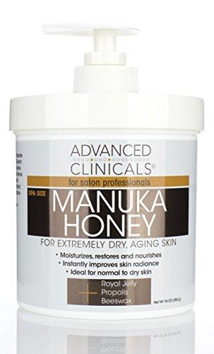 Advanced Clinicals Manuka Honey Cream for Extremely Dry, Aging Skin For Face, Neck, Hands, and Body. Spa Size 16oz. Skin Care Advanced Clinicals 