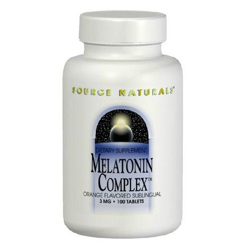 Source Naturals Sleep Science Melatonin Complex 3mg Orange Flavor Promotes Restful Sleep and Relaxation - Supports Natural Sleep/Wake Patterns and Rhythms - 100 Lozenges Supplement Source Naturals 