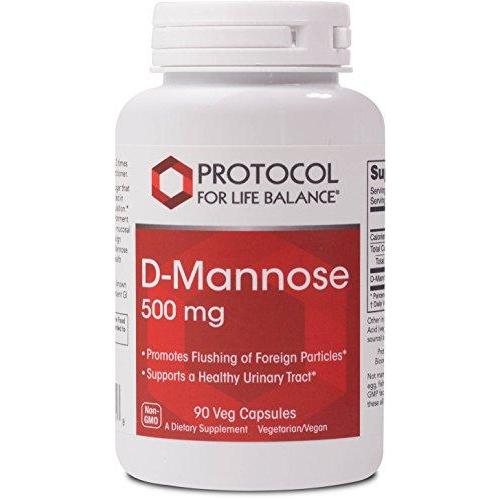 Protocol For Life Balance - D-Mannose 500 mg - Supports a Healthy Urinary, Gastrointestinal (GI) Tract & Digestive System, Helps Cleans & Detoxify Your Body - 90 Veg Capsules Supplement Protocol For Life Balance 