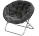Urban Shop Faux Fur Saucer Chair with Metal Frame, One Size, Black Toy Urban Shop 