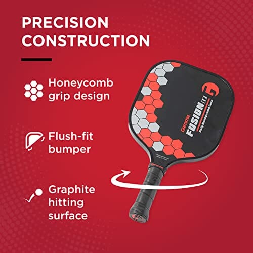 GAMMA Sports Pickleball Paddles: Fusion LE Pickleball Rackets - Textured Fiberglass Face - Mens and Womens Pickle Ball Racquet - Indoor and Outdoor Racket: ~8 oz Sports GAMMA 