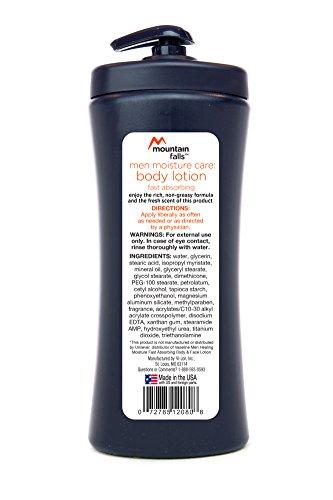Mountain Falls Moisture Care: Men's Body Lotion, Fast Absorbing, Pump Bottle, Compare to Vaseline, 24.5 Fluid Ounce Skin Care Mountain Falls 