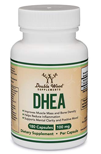DHEA 100mg – 180 Capsules -Third Party Tested, Made in The USA (Max Strength, 6 Month Supply) for Women and Men by Double Wood Supplements Supplement Double Wood Supplements 