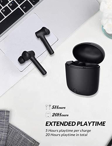 Bluetooth 5.0 Wireless Earbuds, Bluedio Hi(Hurricane) TWS Wireless Earbud Headphones in-Ear Earphones with Charging Case, Mini Car Headset Built-in Mic for Cell Phone/Running/Android, 5Hrs Playtime Electronics Bluedio 