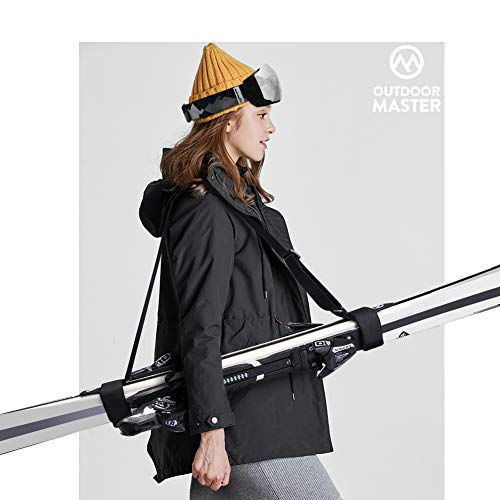 OutdoorMaster Ski Strap - Ski Shoulder Sling Carrier with Secure Attachment, Extra Wide Strap with Shoulder Pad for Superior Comfort - for Men, Women and Kids Ski OutdoorMaster 