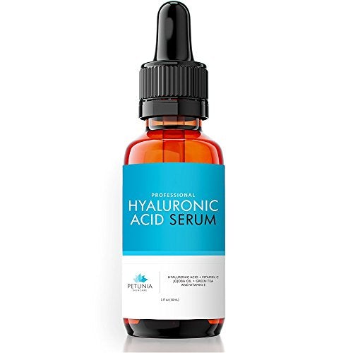 Best Hyaluronic Acid Serum with Vitamin C For Face Deeply Hydrate and Plump Dry Skin, Boost Collagen Hydration, Diminish Fine Lines and Wrinkles With Our Anti Aging Natural Vegan Friendly Product, 1 f Skin Care Petunia Skincare 