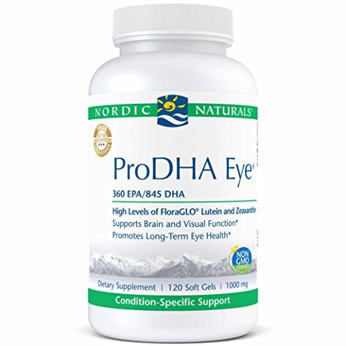 Nordic Naturals ProDHA Eye - Fish Oil, 360 mg EPA, 845 mg DHA, 20 mg FloraGLO Lutein, 4 mg Zeaxanthin, Support for Neurological Function and Long-Term Eye Health*, 120 Soft Gels Supplement Nordic Naturals 