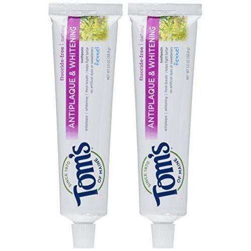 Tom's of Maine Natural Fluoride-Free Antiplaque & Whitening Toothpaste, Fennel 5.50 oz (Pack of 2) Toothpaste Tom's of Maine 