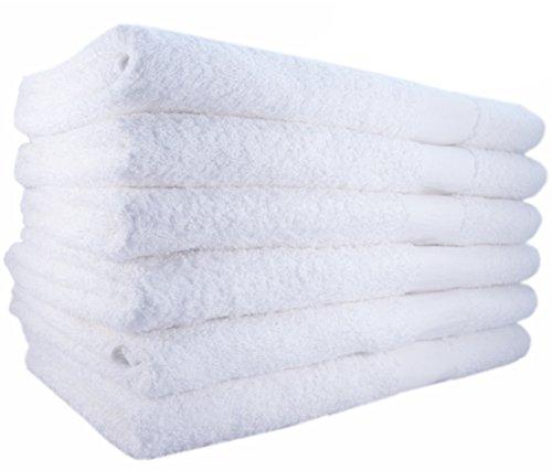 Hotel-Spa-Pool-Gym Cotton Hair & Bath Towel - 12 Pack, White, Super Soft, Easy Care, Ringspun Cotton for Maximum Softness and Absorbency (24 x 48 Inch) - by Utopia Towel Towel Utopia Towels 