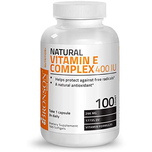Bronson Natural Vitamin E Complex 400 I.U. (D-alpha Tocopherol), 100 Softgels Supplement Bronson 