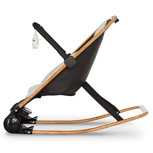 Dream on Me Rock with me 2-in-1 Rocker and Stationary Seat | Compact Portable Infant Rocker with Removable Toys Bar & Hanging Toys in Black & Grey Baby Product Dream On Me 
